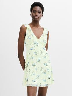 French Connection Marina Floral Mini Dress, Green/Multi, Green/Multi