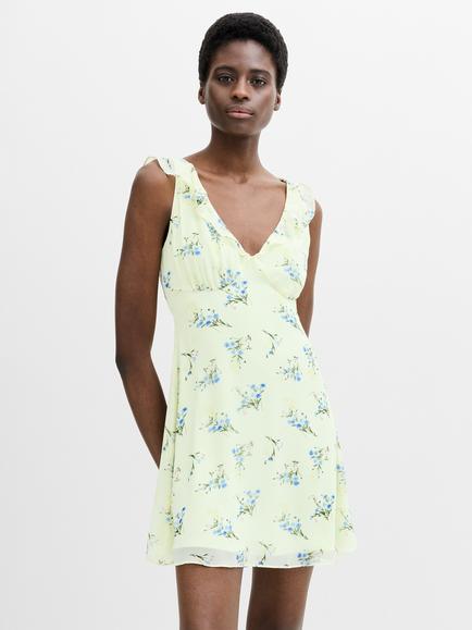 French Connection Marina Floral Mini Dress, Green/Multi, Green/Multi