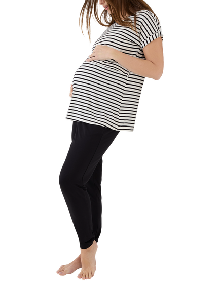 JoJo Maman Bébé Nursing Bra, Top, & Maternity Trousers Gift Set, True Black, True Black