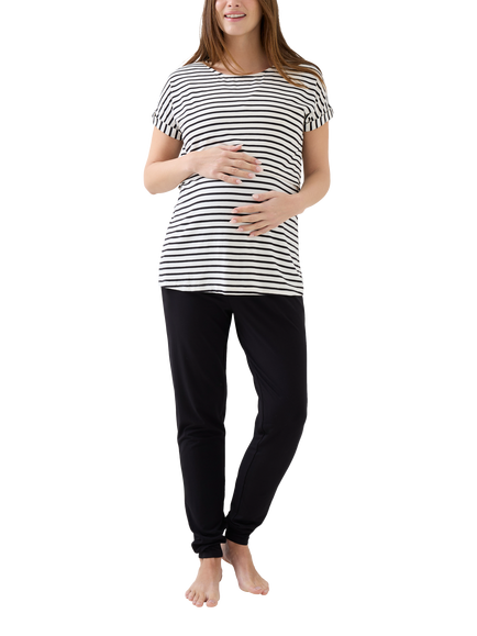 JoJo Maman Bébé Nursing Bra, Top, & Maternity Trousers Gift Set, True Black - view 2, True Black