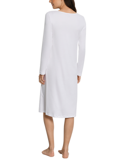 Hanro Belen Lace Neck Nightdress - view 2, White