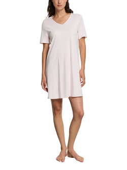 Hanro V-Neck Jersey Nightdress, Honeydew - view 2, Honeydew
