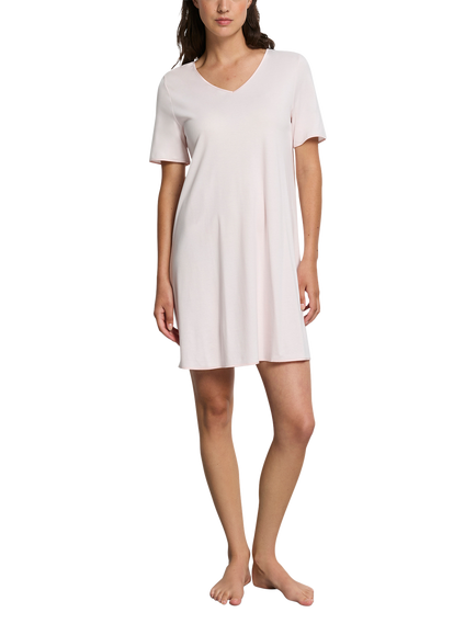 Hanro V-Neck Jersey Nightdress, Honeydew - view 2, Honeydew