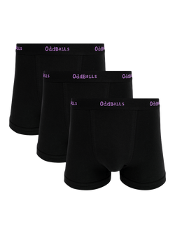 OddBalls Stretch Cotton Plain Boxers, Pack of 3, Blackberries
