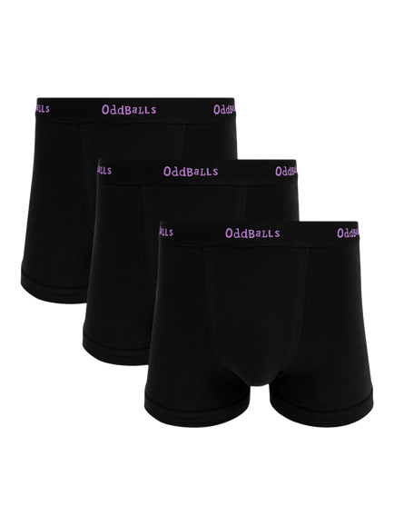 OddBalls Stretch Cotton Plain Boxers, Pack of 3, Blackberries