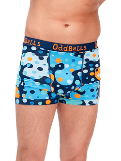 OddBalls Stretch Cotton Classic Mix Boxers, Pack of 3, Blue/White/Multi - view 2, Blue/White/Multi