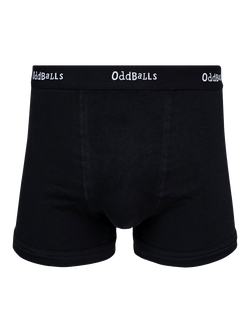 OddBalls Stretch Cotton Plain Boxers, Pack of 3, Black/White/Space - view 2, Black/White/Space