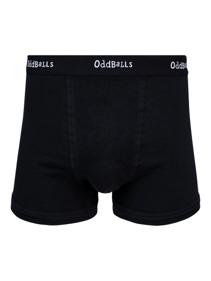 OddBalls Stretch Cotton Plain Boxers, Pack of 3, Black/White/Space - view 2, Black/White/Space
