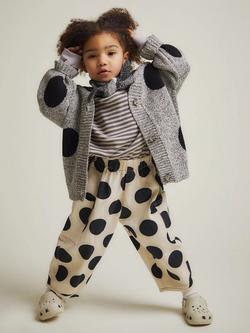 Claude & Co Kids' Eben Cotton Spot Knit Cardigan, Grey, Grey