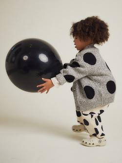 Claude & Co Kids' Eben Cotton Spot Knit Cardigan, Grey - view 2, Grey