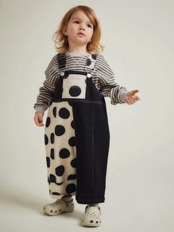 Claude & Co Kids' Blythe Cotton Spot Dungarees, Spot, Spot