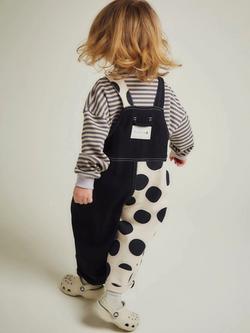 Claude & Co Kids' Blythe Cotton Spot Dungarees, Spot - view 2, Spot