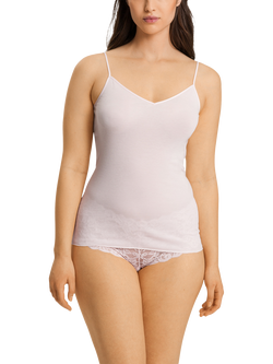 Hanro Cotton Seamless Spaghetti Top, Honeydew, Honeydew