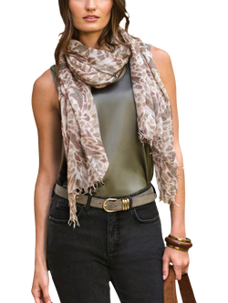 Pure Collection Wool Cashmere Blend Ultra Fine Scarf, Natural - view 2, Natural
