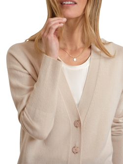 Pure Collection Boyfriend Fit Pure Cashmere Cardigan, Blonde - view 2, Blonde