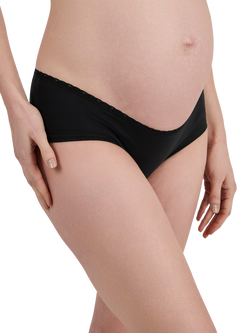 JoJo Maman Bébé Lace Trim Maternity Short Knickers, Pack of 3, Black, Black