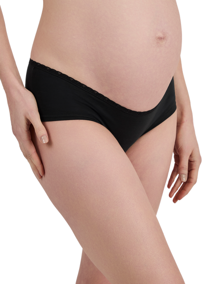 JoJo Maman Bébé Lace Trim Maternity Short Knickers, Pack of 3, Black, Black