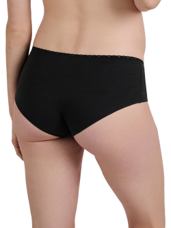 JoJo Maman Bébé Lace Trim Maternity Short Knickers, Pack of 3, Black - view 2, Black