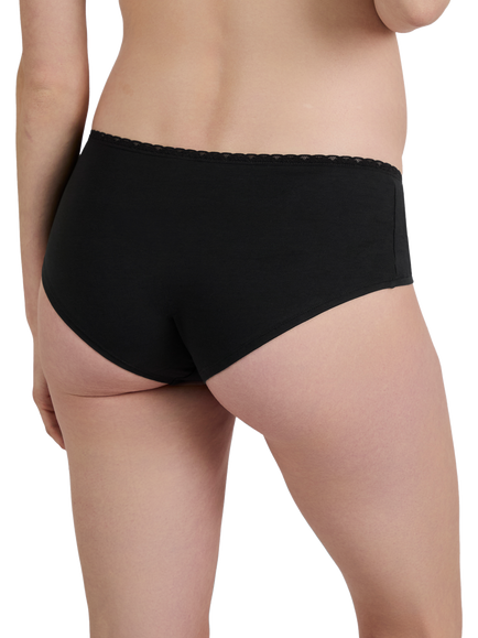 JoJo Maman Bébé Lace Trim Maternity Short Knickers, Pack of 3, Black - view 2, Black