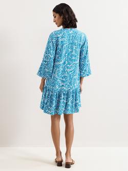 Phase Eight Phoebe Abstract Swing Dress, Blue - view 2, Blue
