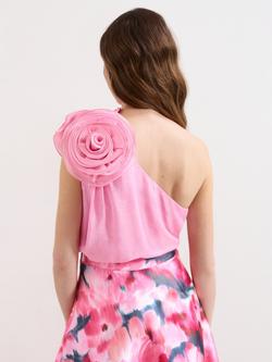 Phase Eight Angelina Corsage Sleeveless Asymmetric Top, Pink - view 2, Pink