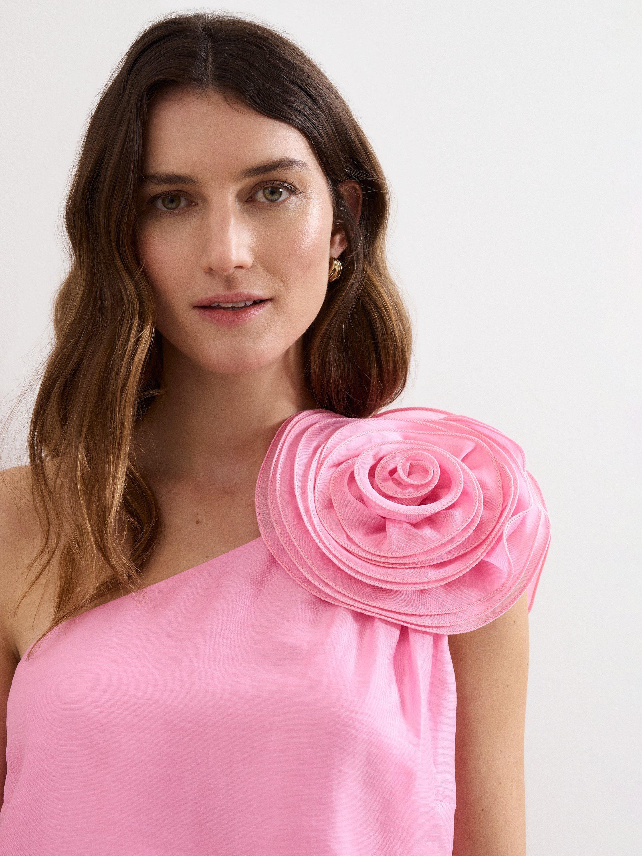 トップス PAINORPLEASUREROSE CORSAGE SLEEVELESS Phase Eight Angelina Corsage Sleeveless Asymmetric Top, Pink