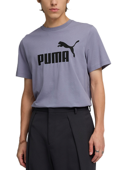PUMA Cotton Regular Fit Short Sleeve No. 1 Logo T-Shirt, Mid Grey