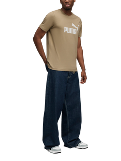 PUMA Cotton Regular Fit Short Sleeve No. 1 Logo T-Shirt - view 2, Natural Beige