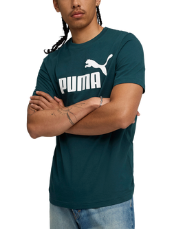 PUMA Cotton Regular Fit Short Sleeve No. 1 Logo T-Shirt, Mid Green