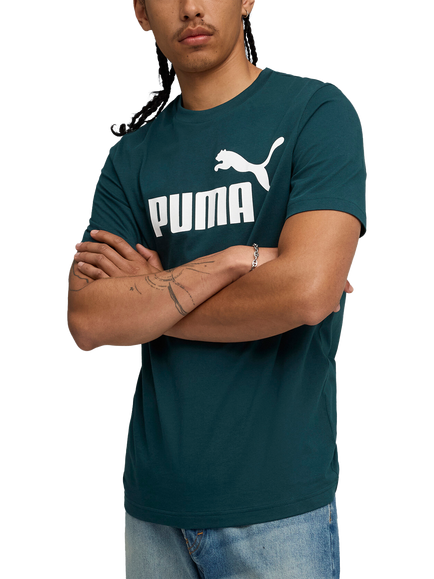 PUMA Cotton Regular Fit Short Sleeve No. 1 Logo T-Shirt, Mid Green