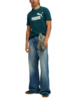PUMA Cotton Regular Fit Short Sleeve No. 1 Logo T-Shirt - view 2, Mid Green