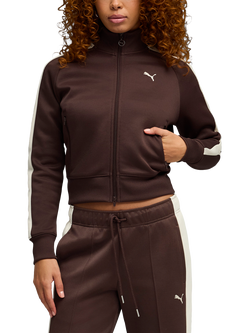 PUMA Women's T7 Short Track Jacket, Dark Brown