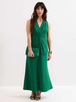 Phase Eight Nisha Sleeveless Twist Waist Maxi Dress, Green, Green