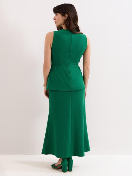 Phase Eight Nisha Sleeveless Twist Waist Maxi Dress, Green - view 2, Green