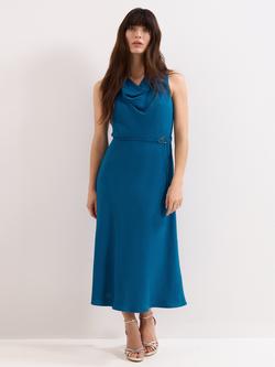 Phase Eight Cassidy Cowl Neck Midi Dress, Blue, Blue