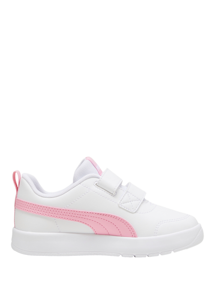 PUMA Kids' Courtflex v3 Trainers, White/Pink