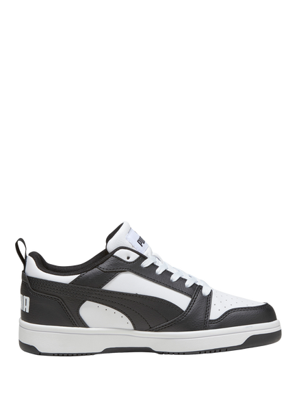 PUMA Kids' Rebound V6 Lace Up Trainers, Black/White