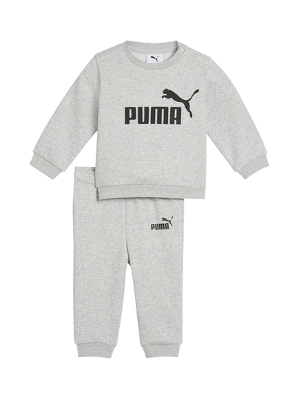 PUMA Baby Minicats Crew Sweatshirt and Joggers Set, Light Gray Heather