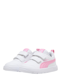 PUMA Kids' Courtflex v3 Trainers - view 2, White Natural