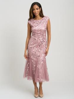 Gina Bacconi Lolly Midi Dress, Pink, Pink