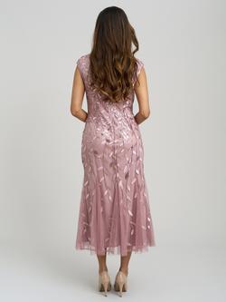 Gina Bacconi Lolly Midi Dress, Pink - view 2, Pink