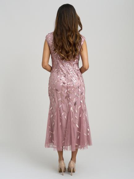 Gina Bacconi Lolly Midi Dress, Pink - view 2, Pink