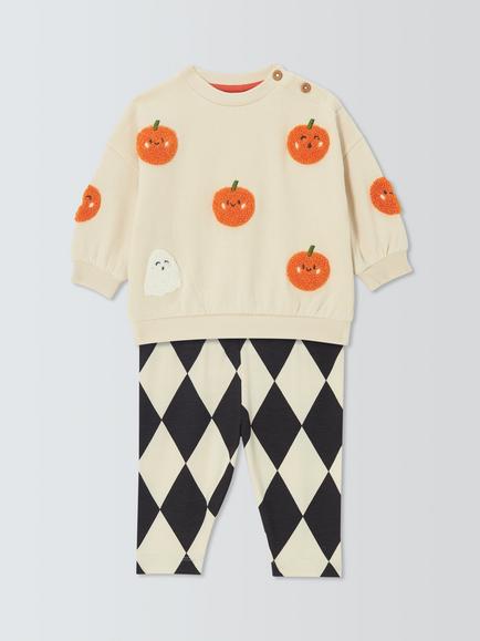 John Lewis Baby Pumpkin Sweater & Leggings Set, Multi, Multi