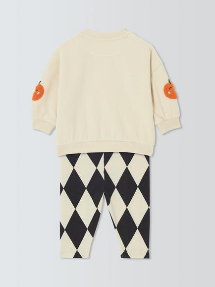 John Lewis Baby Pumpkin Sweater & Leggings Set, Multi - view 2, Multi