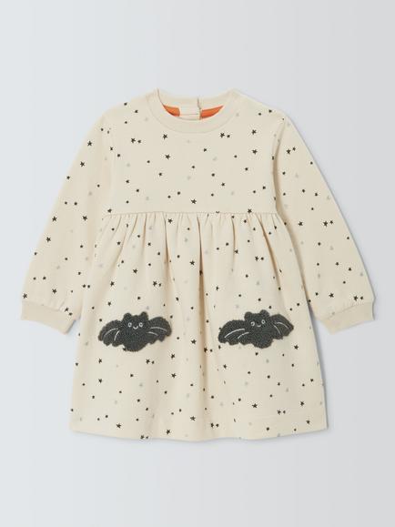 John Lewis Baby Bat Sweater Dress, Whitecap Gray, Whitecap Gray