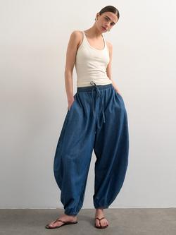 Topshop Mid Rise Denim Balloon Jeans, Mid Blue, Mid Blue