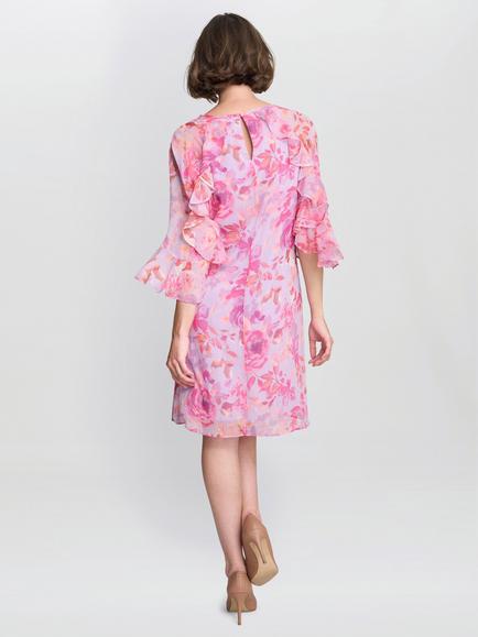 Gina Bacconi Tracey Floral Shift Dress, Pink - view 2, Pink
