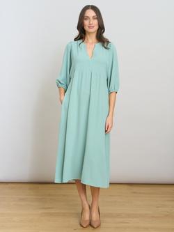 Gina Bacconi Dafne Puff Sleeve Midi Dress, Sage, Sage