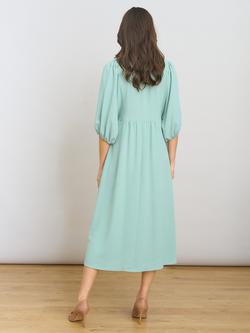 Gina Bacconi Dafne Puff Sleeve Midi Dress, Sage - view 2, Sage