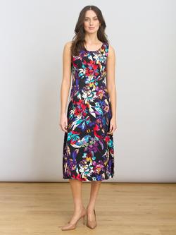 Gina Bacconi Dani Floral Midi Dress, Black/Multi, Black/Multi
